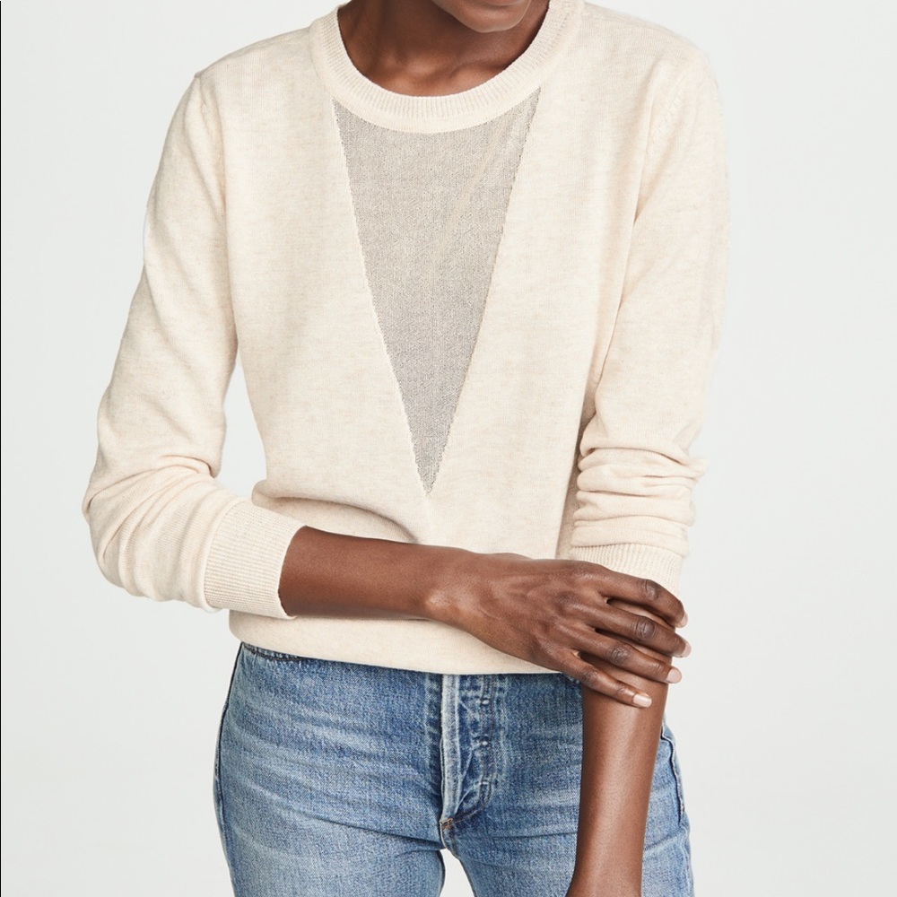 Line and Dot Mia Contrast Sweater - Oatmeal